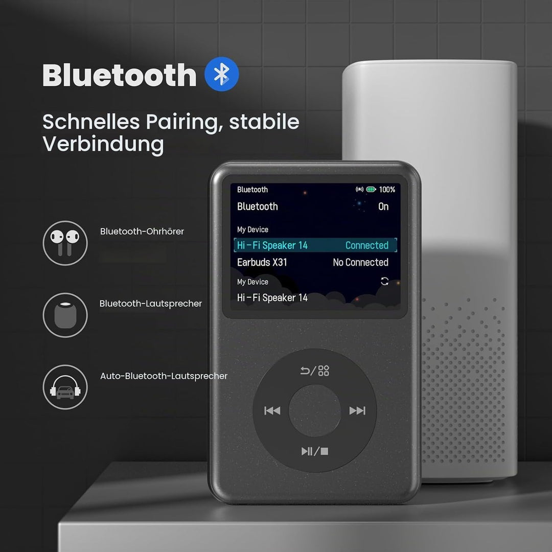 Innioasis Y1 Kinder MP3 Player - Zeitlose Klasse: 128 GB, Bluetooth, Video-Player, Hörbücher, FM-Rad