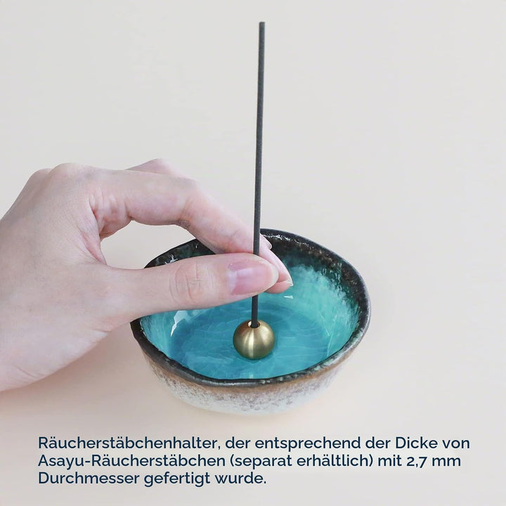Asayu Japan Mini Räucherstäbchenhalter für Stäbchen 8.3cm, Traditioneller Made in Japan Keramik-Asch