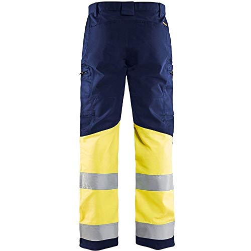Blakläder 155118118933D124 Warn-Bundhose Grösse mit Stretch in marineblau/gelb, D124, D124