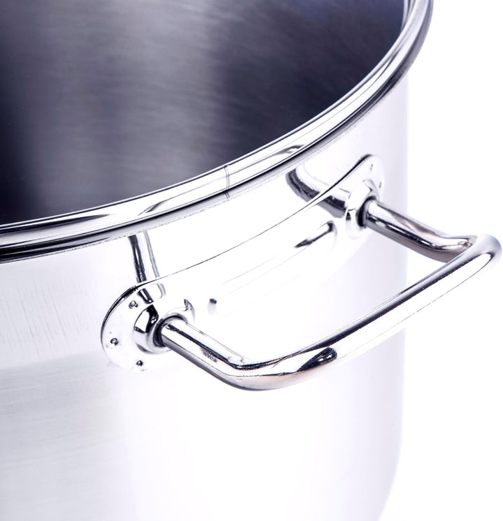 XL Profi Universalkochtopf Suppentopf Jumbotopf Ø 26x18cm, 10 Liter, ca. 2 kg, Silber - für alle Her