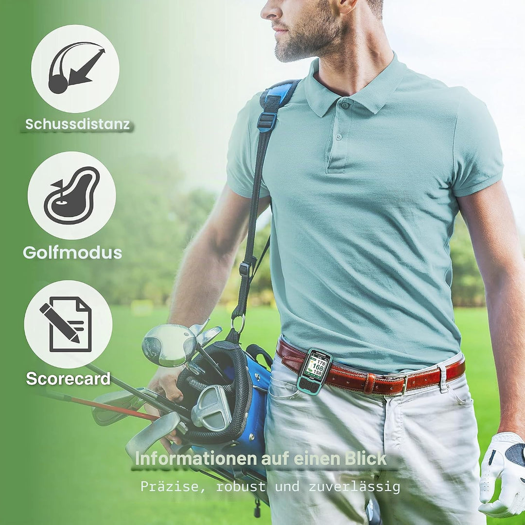 Canmore HG200 Golf-GPS – wasserfestes 2-Zoll-Vollfarbdisplay mit über 41.000 wichtigen Golfplatzdate