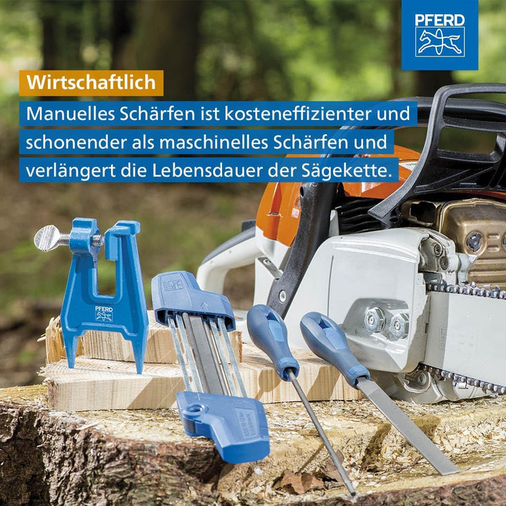 PFERD 17301 Kettensägeschärfgerät CHAIN SHARP CS-X, Feilen-ø 4,8 mm, 11098048 – Sägezahn und Tiefenb