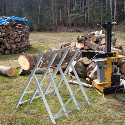 Ansobea Sägebock für Kettensägen H x B x T: 81 x 80 x 80 cm,Sägebock Holz bis 150 kg, Verstärkter Sä