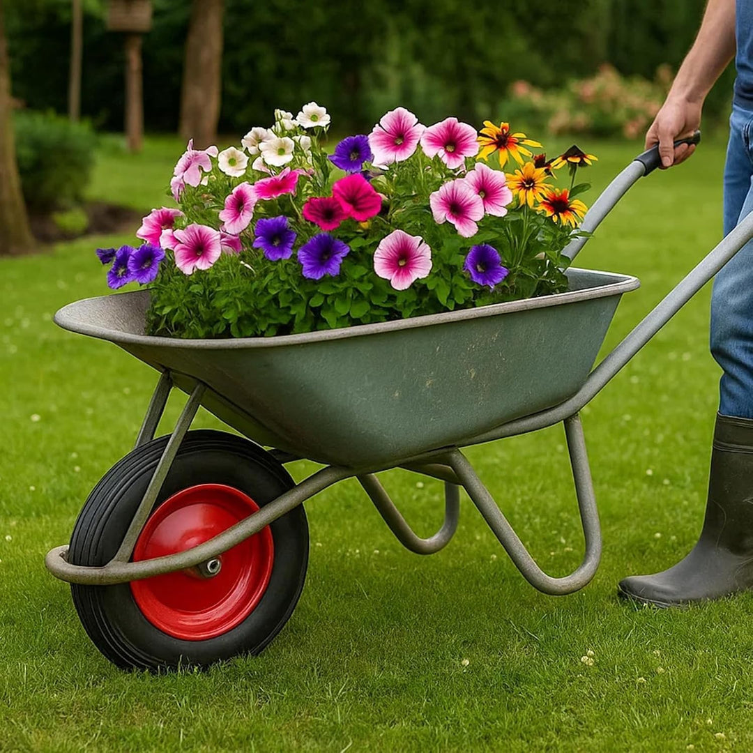 Schubkarrenrad 4.80/4.00-8 PU Vollgummi 15 Zoll – Pannensicheres Ersatzrad für Schubkarre, Gartenkar