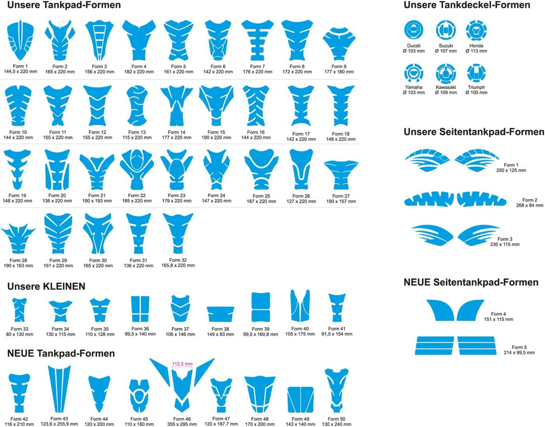 BIKE-label Tankpad seitlich Motorrad Lackschutz Aufkleber Blitz Pink 800026