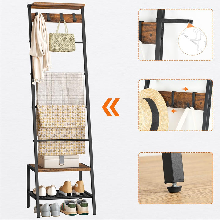 HOOBRO Handtuchleiter, Handtuchhalter mit 4 Ebenen für Wohnzimmer und Schlafzimmer, Dekoratives Leit