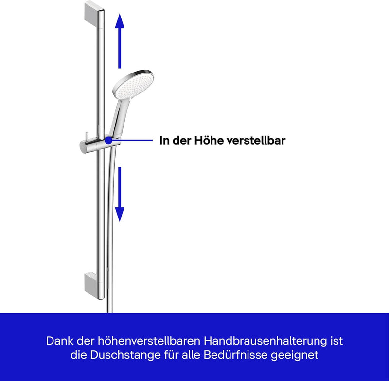 Duravit Universal Duschsystem, Duschset mit 3 Strahlarten (Rain, Intense Rain, Soft Rain), Duschstan