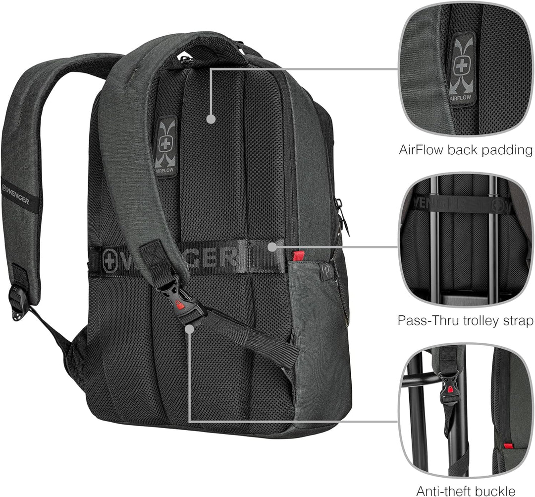WENGER Laptop-Rucksack mit Tablet-Fach, Notebook bis 16 Zoll, Tablet bis 10 Zoll, Organizer, Damen H