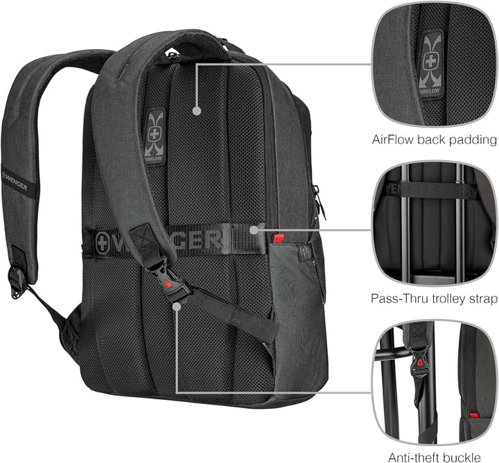 WENGER Laptop-Rucksack mit Tablet-Fach, Notebook bis 16 Zoll, Tablet bis 10 Zoll, Organizer, Damen H