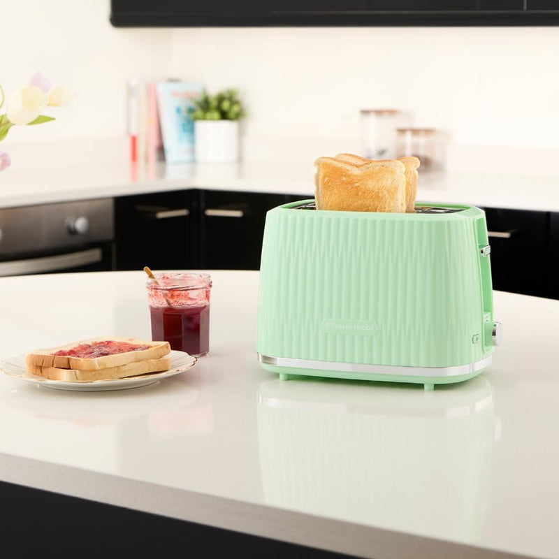 Russell Hobbs Toaster [für 2 Scheiben] Eden (6 Bräunungsstufen, Hebefunktion, Auftau-, Aufwärm- & St