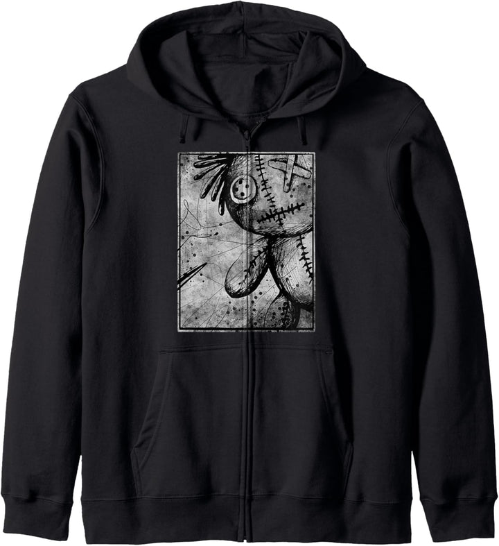 Hexen Goth Voodoo Puppe Kapuzenjacke