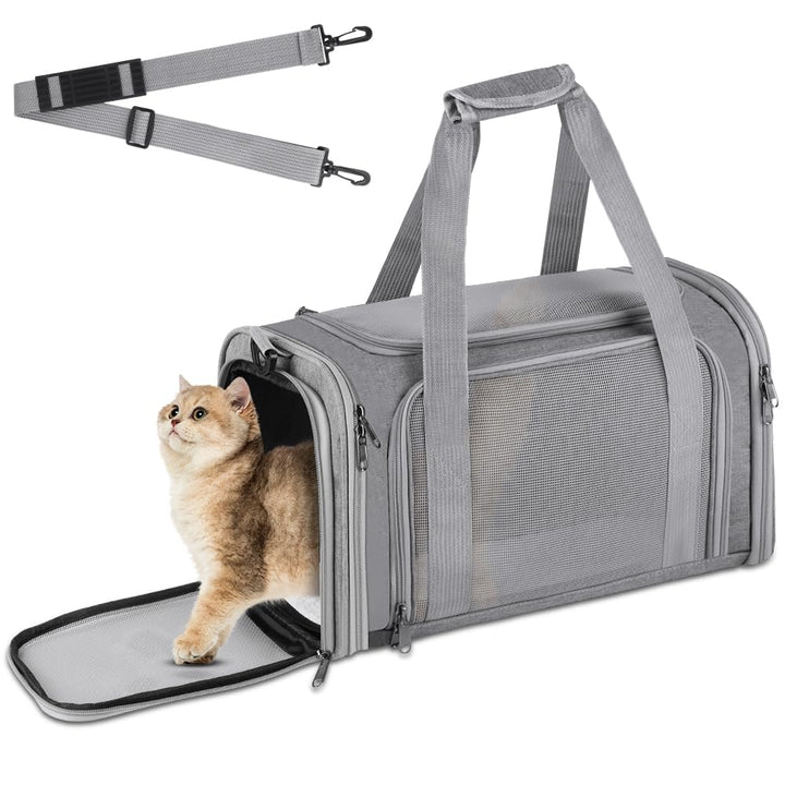 Hundebox faltbar, Hundetransportbox, Transporttasche für Katze Hund für Reise Auto Flugzeug, Leicht