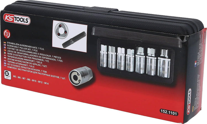KS Tools 152.1101 Stehbolzen-Ausdreher-Satz, 7-tlg.