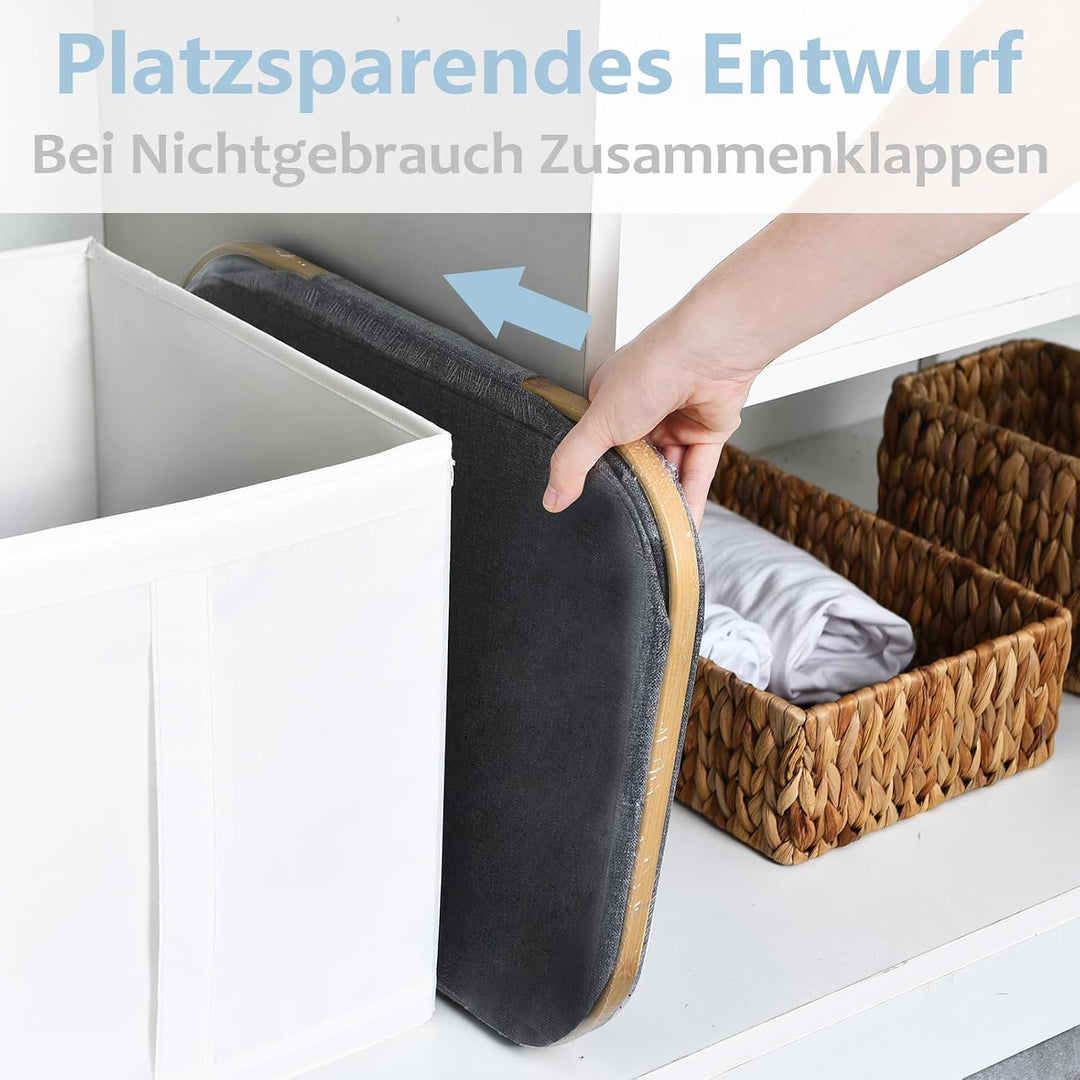 ROSOS Wäschekorb mit Deckel, 102L Faltbarer Wäschekorb mit Herausnehmbaren Wäschesack, Wasserdichter