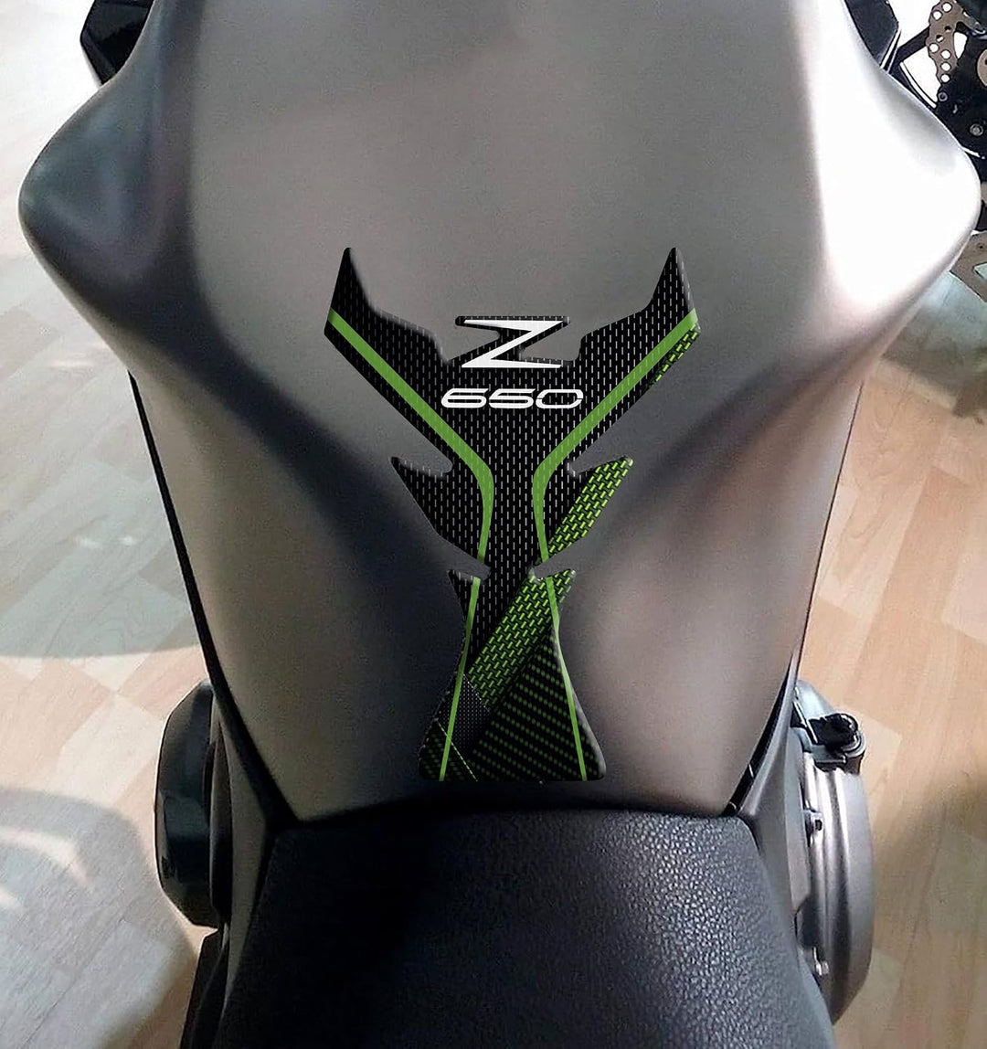 Harz-Aufkleber mit 3D-Effekt, für Motorrad, kompatibel mit Kawasaki Z650 (Metallic Spark Black, komp