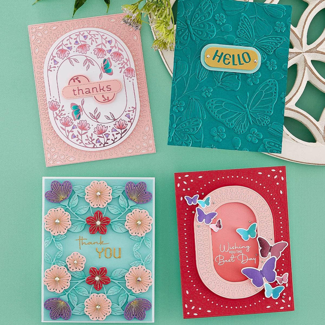 Spellbinders GLP-376 Fluttering by Glimmer Hot Foil Plate & Stanzformen-Set, Metall