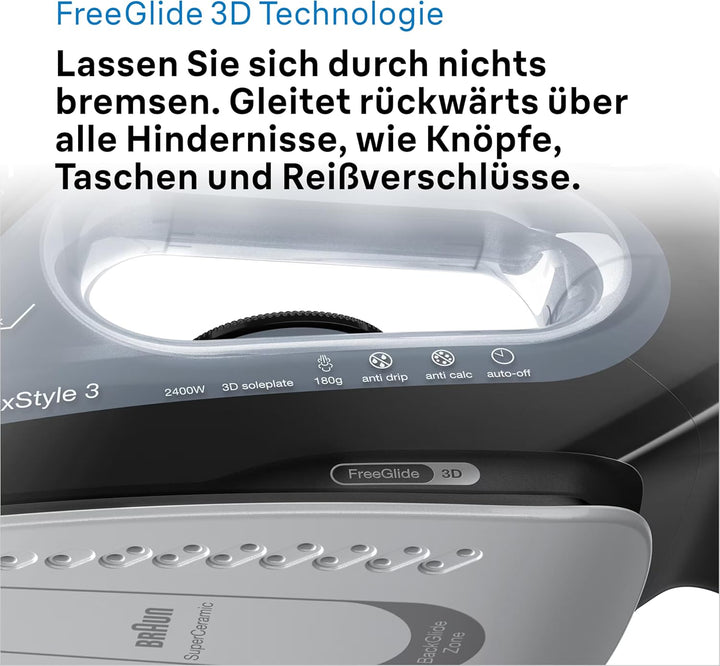 Braun Household BK TexStyle 3 SI 3055 Steam Iron, Plastic, 2400 W