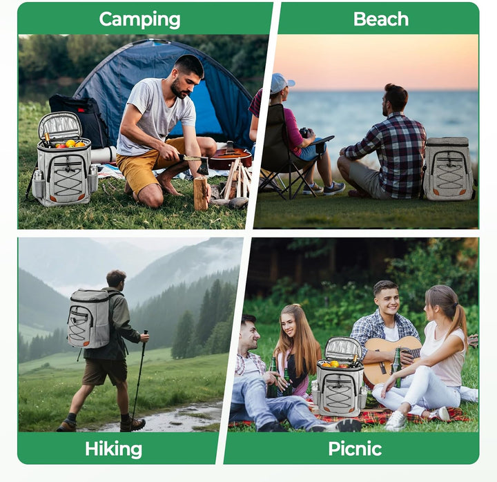 Kühlrucksack 30L Isolierte Kühltasche Picknicktasche Auslaufsicherer Gross Kapazität Leichte Rucksac