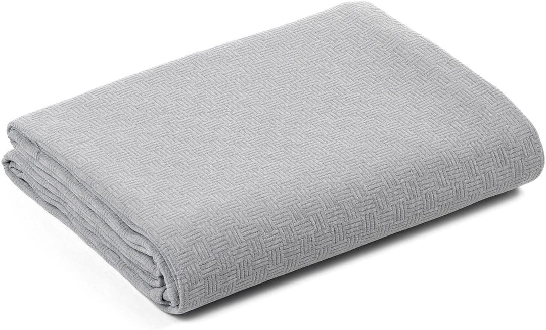 Caleffi - Tagesdecke, nicht gesteppt, 100 % Baumwolle, einfarbig, für Doppelbett, Grau Grigio