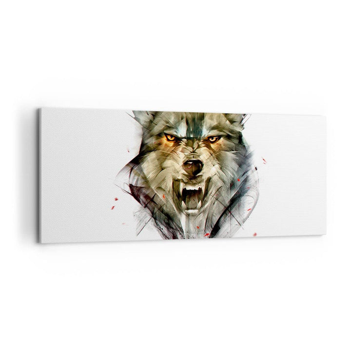 Wandbilder Dekoration Wohnzimmer Wolf Tier Wald Panorama Bilder auf Leinwand 120x50cm Leinwandbild m