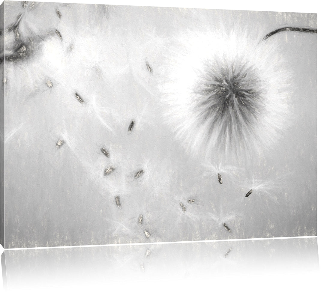 Pixxprint Pusteblumen in Bewegung Kunst als Leinwandbild/Grösse: 100x70 / Wandbild/Kunstdruck/fertig