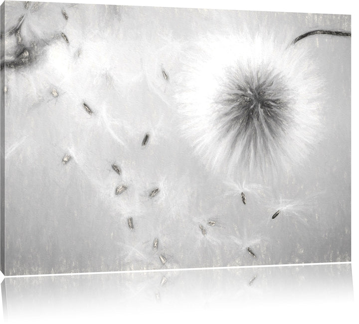 Pixxprint Pusteblumen in Bewegung Kunst als Leinwandbild/Grösse: 100x70 / Wandbild/Kunstdruck/fertig