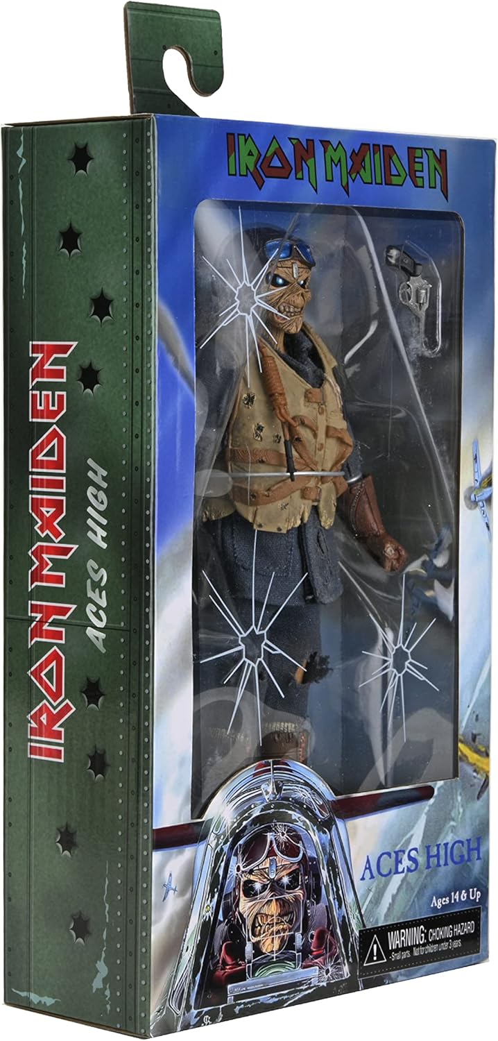 NECA Iron Maiden 8" Actionfigur Aces High Eddie aus Kunststoff und Polyester, in Geschenkbox mit Sic
