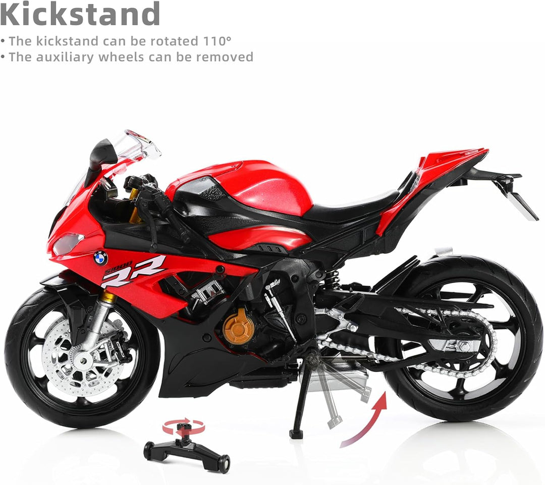 Risopen 1/12 BWM S1000RR Motorrad Modell Spielzeug Mini Legierung Metall Diecast Motorrad Modell Wei