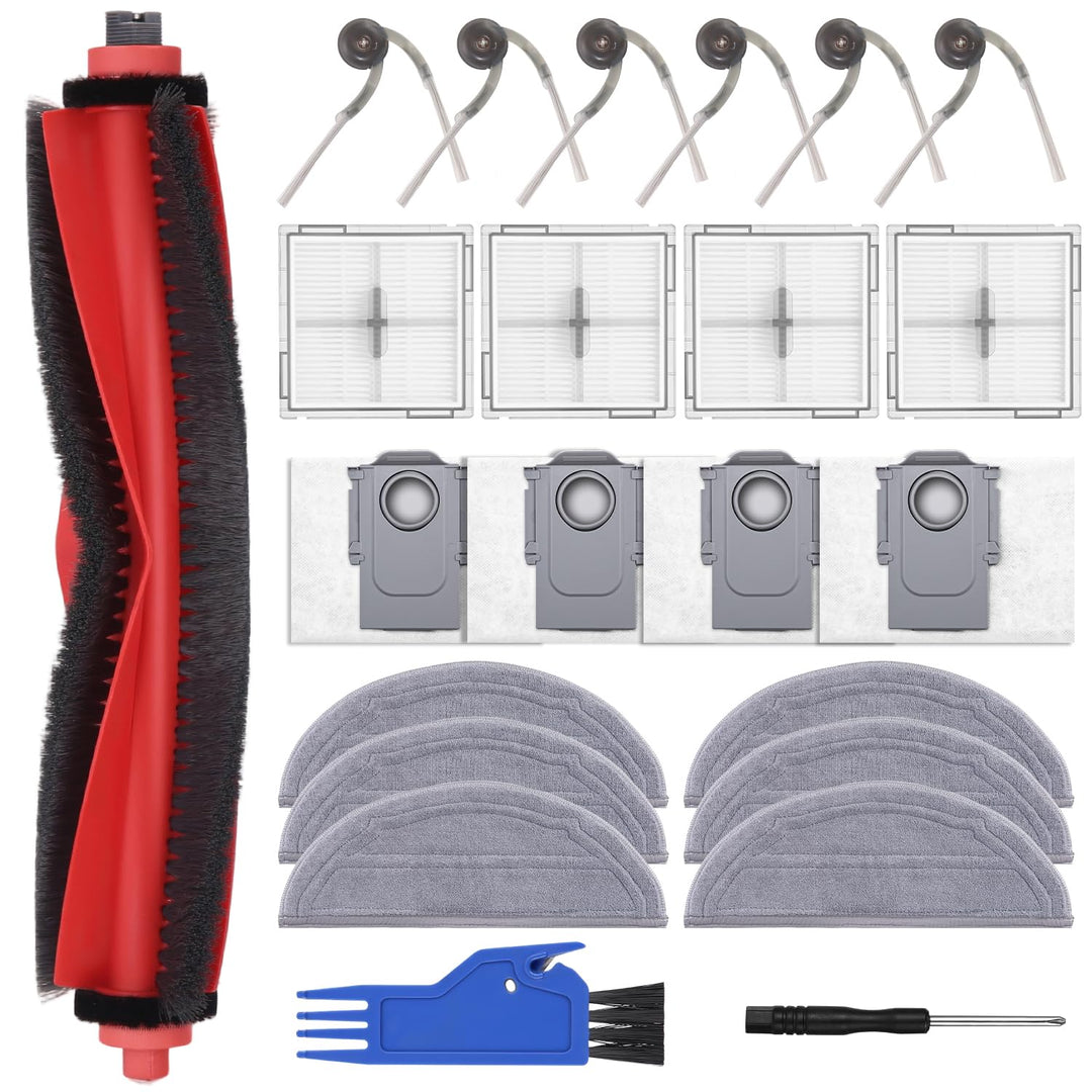 Zubehörset Ersatzteile für Roborock Q10 S5 / Q10 S5+ Staubsauger | 1 Hauptbürste, 4 Hepa-Filter, 6 S
