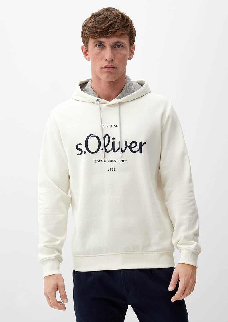 s.Oliver Herren Sweatshirt Langarm S Weiss, S Weiss