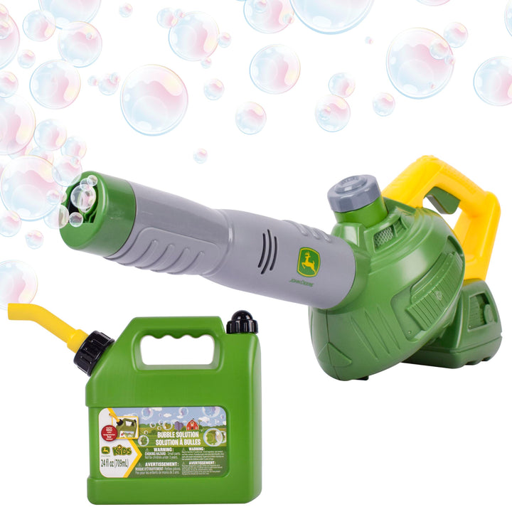 John Deere Blasen-Blattbläser-Spielzeug für Kinder, inklusive 1,2 l Blasen-Nachfüll-Gaskanne, Outdoo