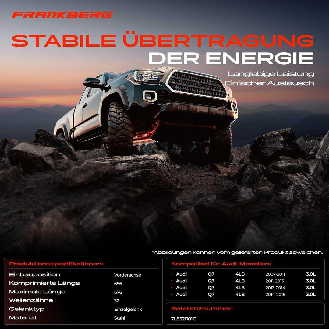 Kardanwelle Gelenkwelle 665mm Vorne für Q7 4LB 3.0L Diesel 2007/11-2015/08 7L8521101C