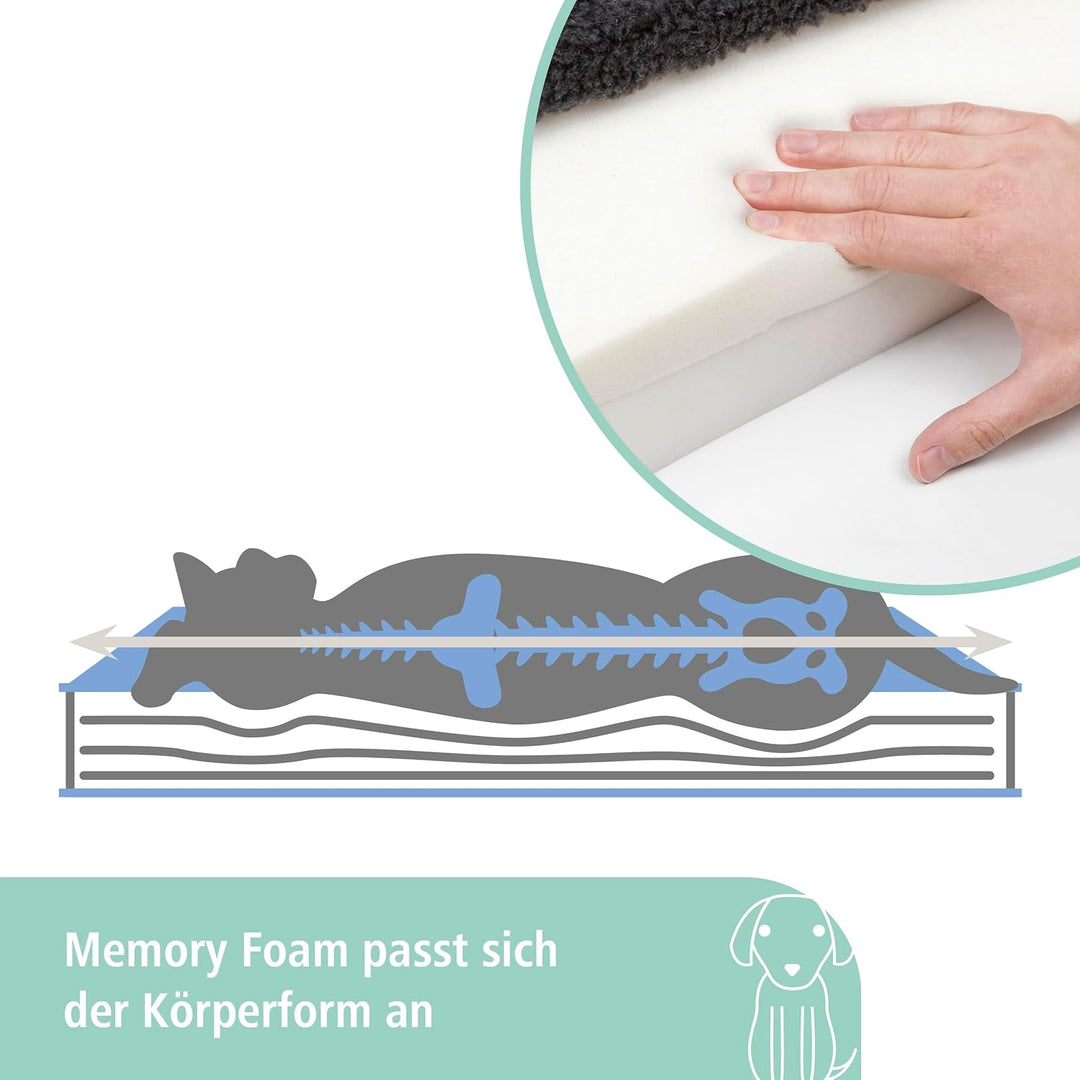 Kerbl 80327 Memory-Foam Matratze, 60 x 100 cm, beige/anthrazit beige/anthrazit L 99 x B 60 x H 9 cm,