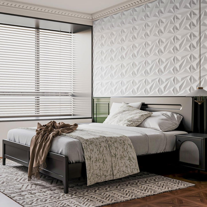 Art3dwallpanels PVC 3D Wandpaneel Diamant für Innenwand Dekor in Weiss, 3D Strukturierte Wandpaneele