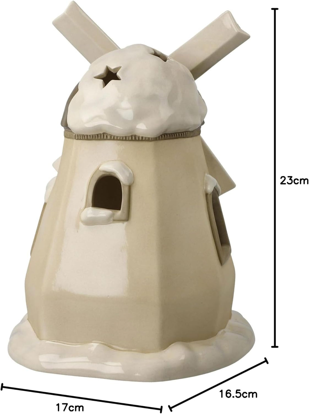 Goebel Figur Verschneite Windmühle Winterwald, aus Steingut gefertigt, Höhe 23cm, 66-703-81-1