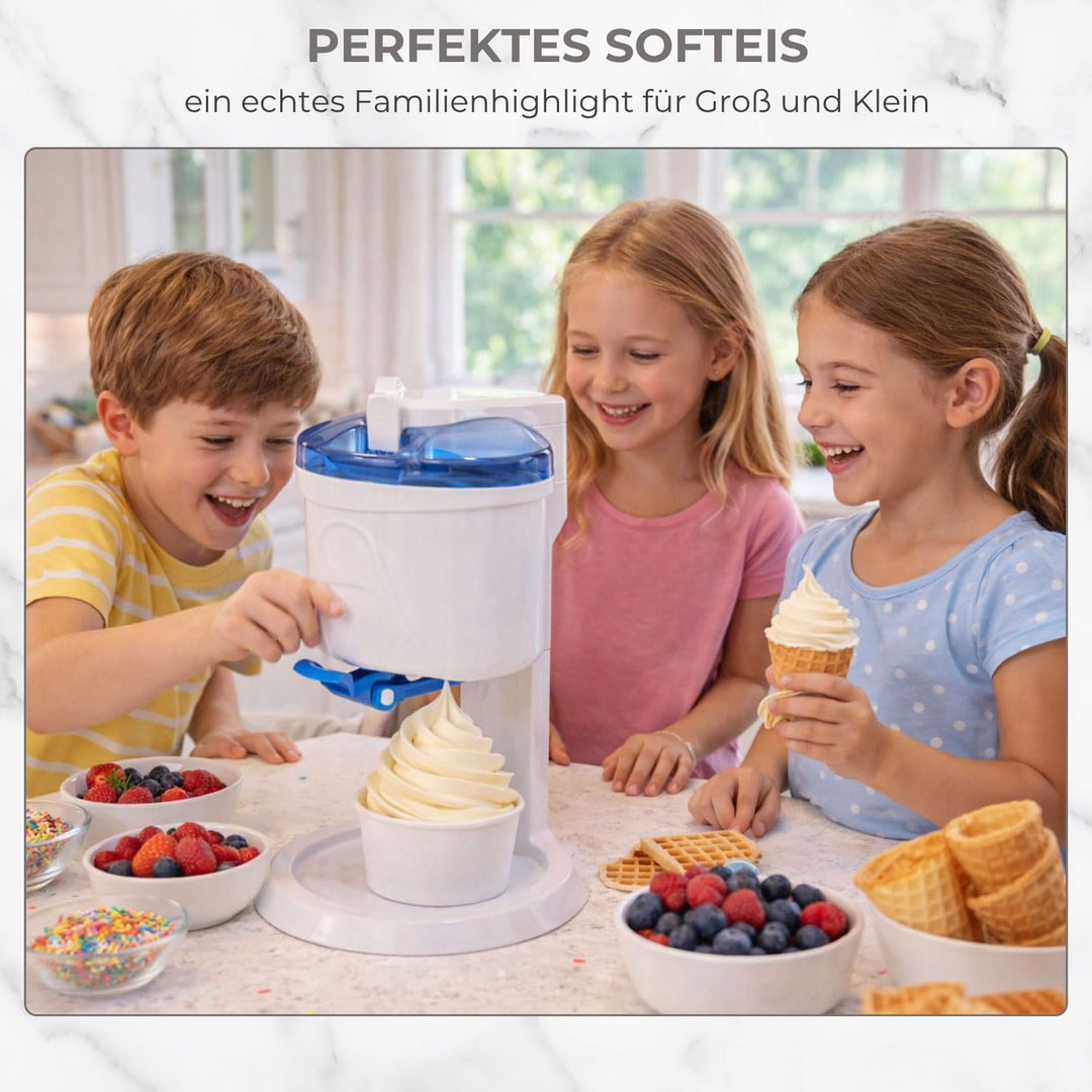 Gino Gelati Softeismaschine | Eismaschine für Zuhause | 1L Kapzität | schnelle Zubereitung ca. 20 Mi