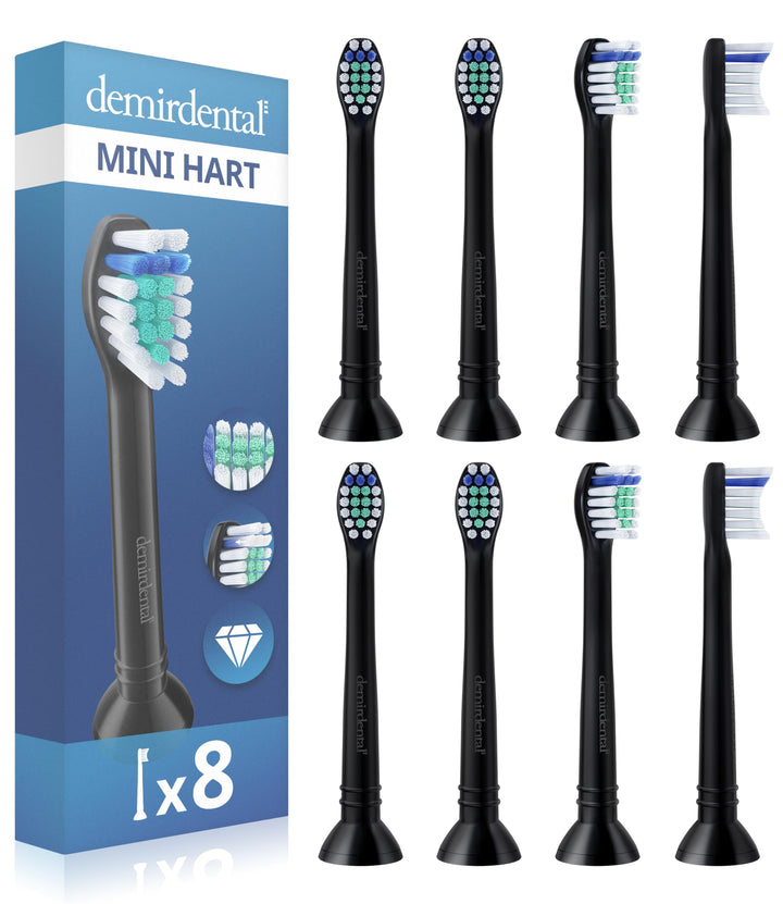 8er demirdental Ersatzbürsten passend für Philips Sonicare, Mini Hart Aufsätze & Aufsteckbürsten, Ha