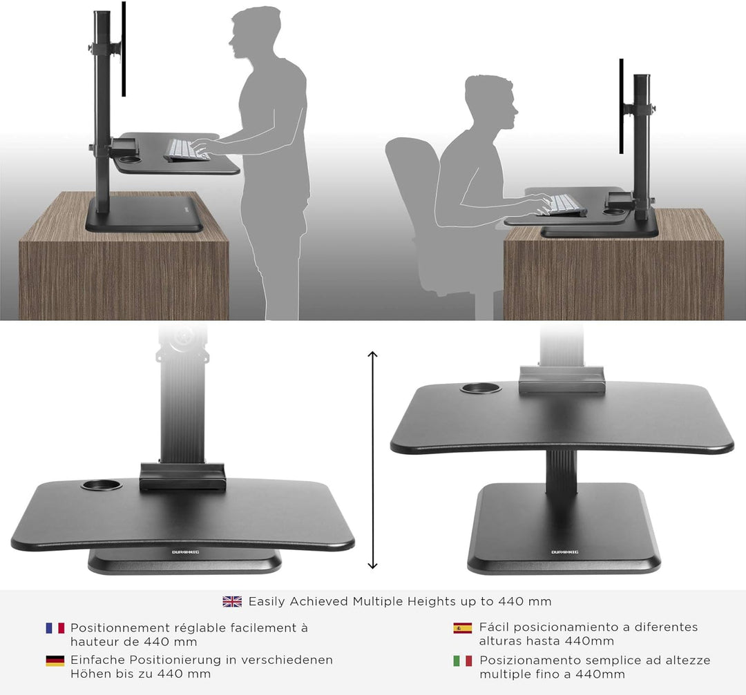 Duronic DM05D14 Schreibtischaufsatz mit Monitorhalterung | Computertisch 65 x 51 cm | Workstation hö