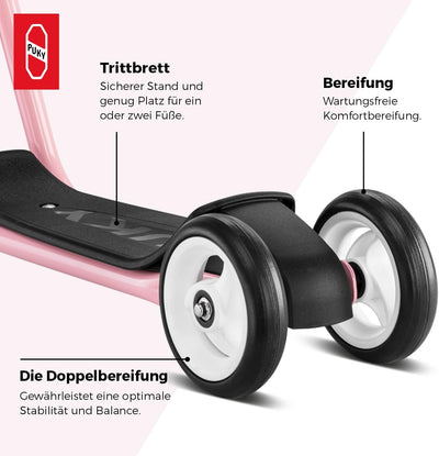 PUKY R 1 Classic Scooter | Sicherer Roller für Kinder ab 2 Jahren | Rutschfestes Trittbrett | Höhenv
