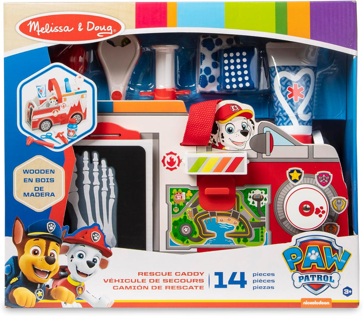 Melissa & Doug PAW Patrol Marshalls Arztset aus Holz, PAW Patrol Rettungswagen mit Erste-Hilfe-Kaste