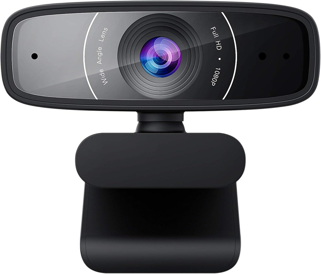 ASUS Webcam C3 Full HD USB-Kamera (1080p-Auflösung, 30 FPS, Beamforming-Mikrofon, 360° Drehmechanism