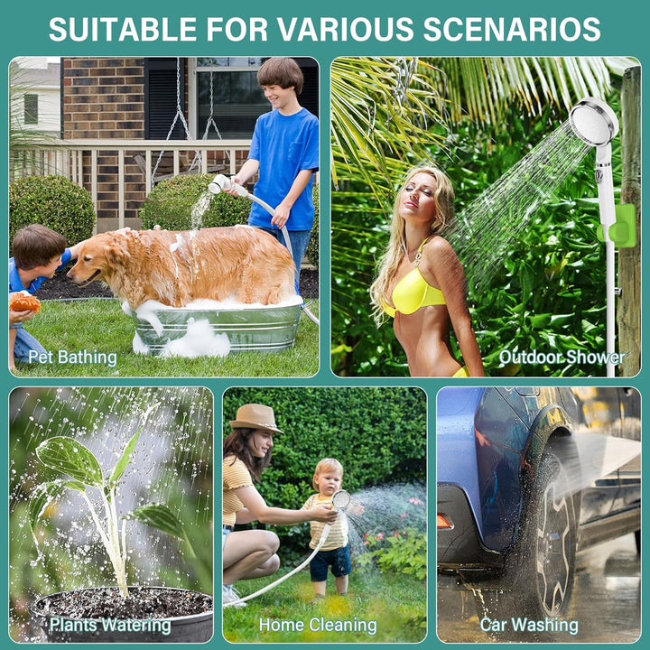 Upgrade Tragbare Campingdusche, Camping Dusche mit Wiederaufladbarem 6000mAh Akku und Temperaturanze