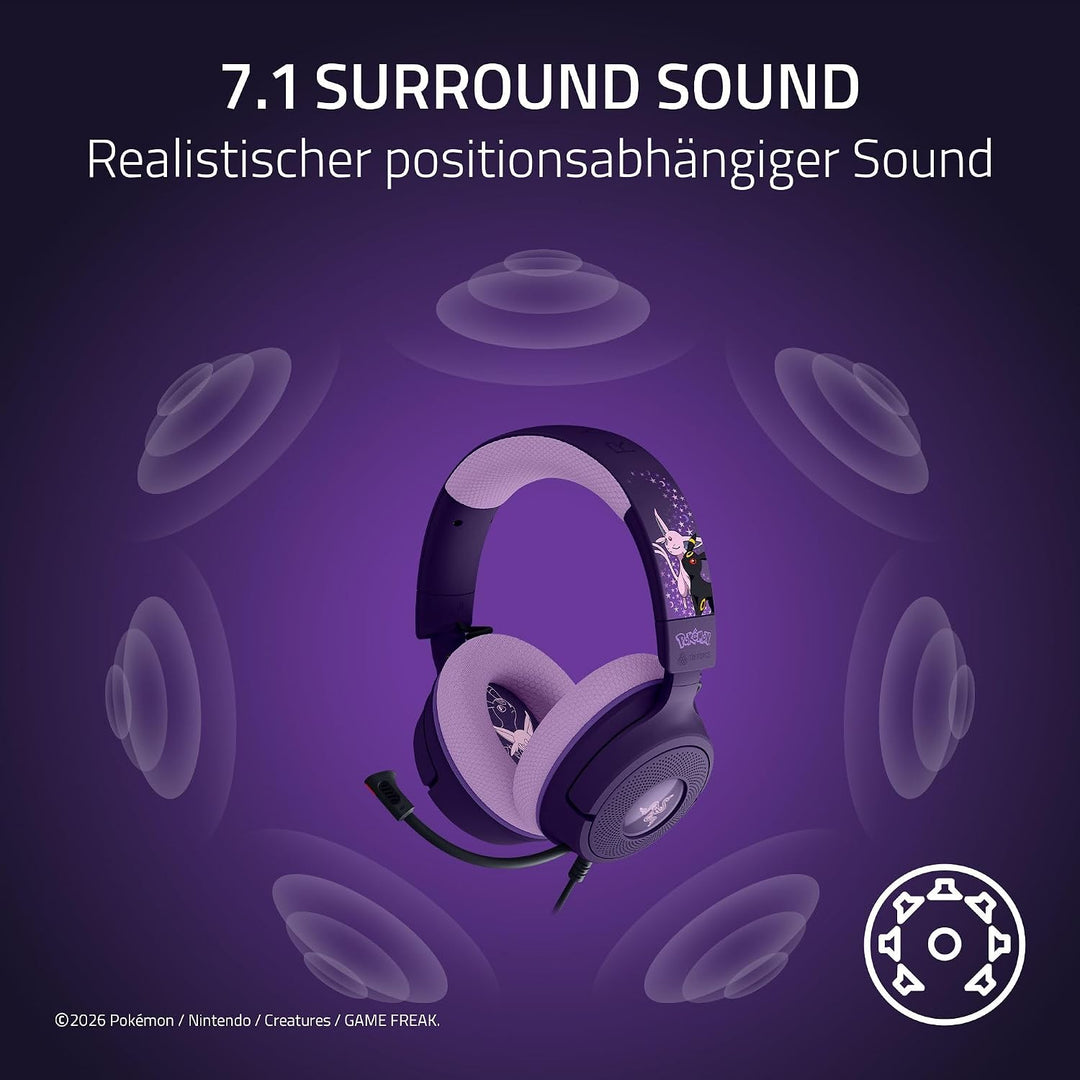Razer Kraken V4 X Pokémon Espeon &amp; Umbreon Edition - Kabelgebundenes USB Gaming-Headset - Triforce 4