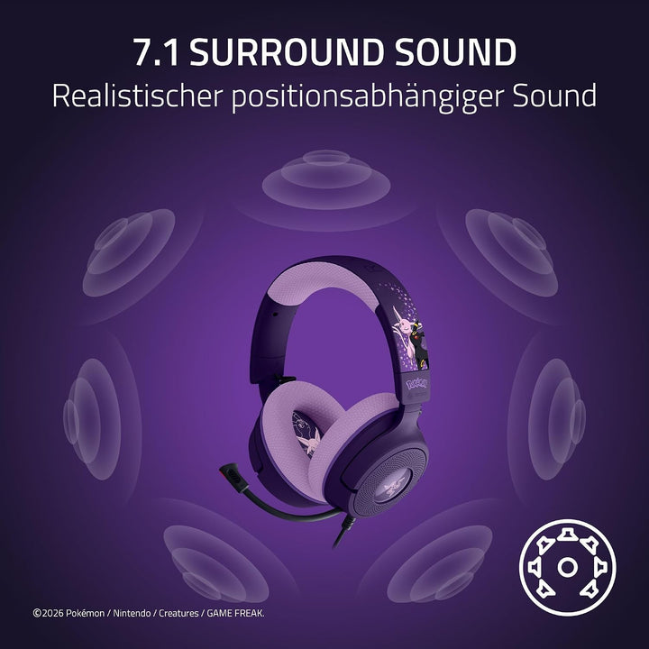 Razer Kraken V4 X Pokémon Espeon &amp; Umbreon Edition - Kabelgebundenes USB Gaming-Headset - Triforce 4