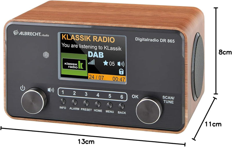 ALBRECHT DR 865 Seniorenradio mit gut lesbarem 4" Farbdisplay, brillantem Klang, seniorengerechter B