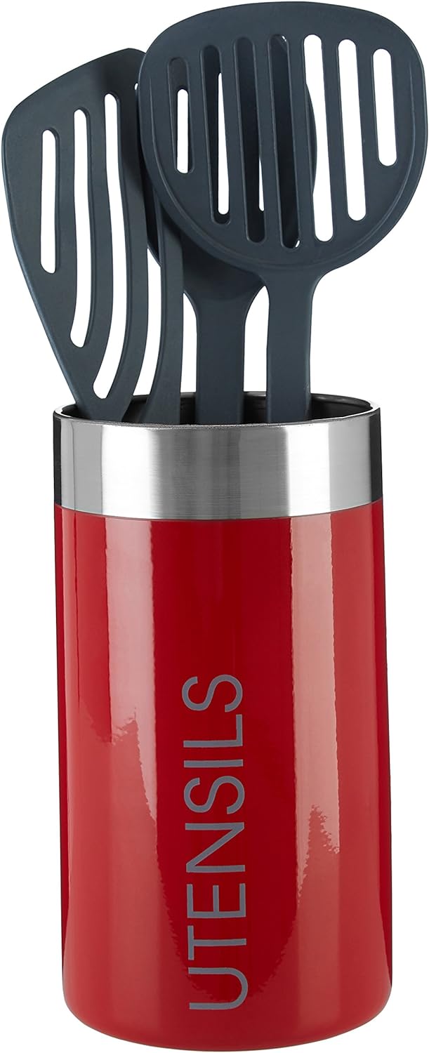 Premier Housewares Utensilienhalter & bdquo Liberty & ldquo rot, Emaille, 10x10x18, Rot