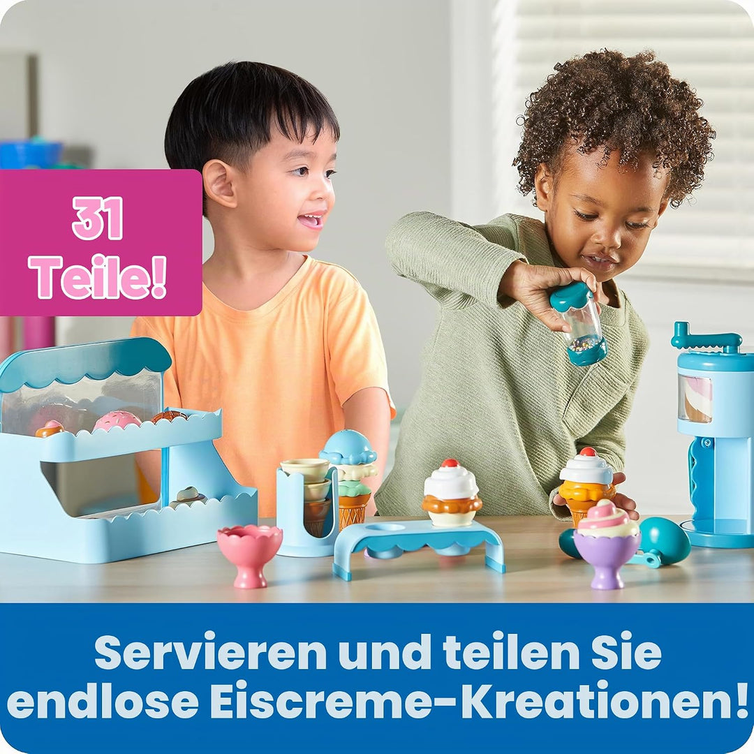 Learning Resources Swirly Scoops Eiscreme-Shop LER9278, Ab 2 Jahren, Rollenspiel Eisdiele, Feinmotor