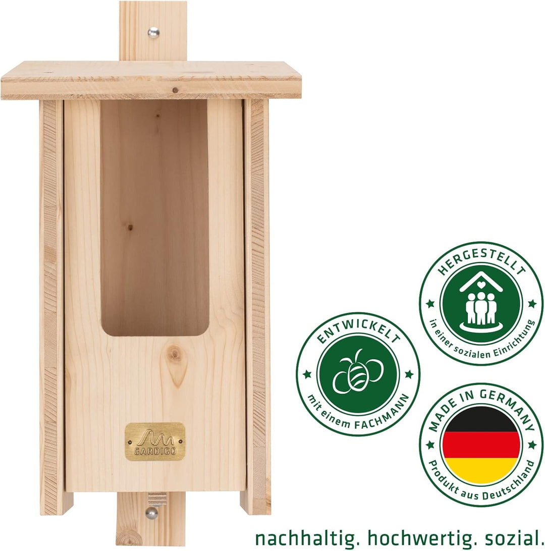 GARDIGO® Nistkasten Bausatz für Rotkehlchen I Vogelhaus zum selber Bauen I Made in Germany I Wetterf