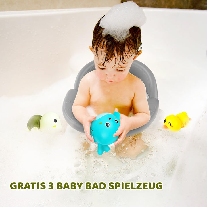 Baby Badesitz - Badewannensitz ab 6 bis 24 monate - Badewannen mit 4-starken Saugnäpfen und 360° Run