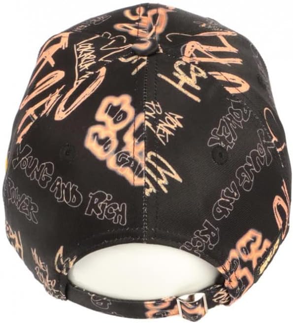 Kappe Plata o Plomo Orange und Schwarz Strass Fashion Rich Colombia Baseball - Grösse: Einheitsgröss